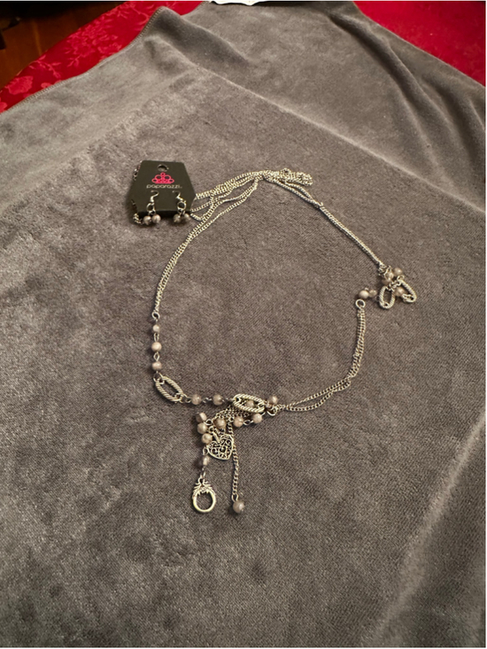 Paparazzi Jewelry - Paparazzi Silver and Grey Necklace & Earrings Set